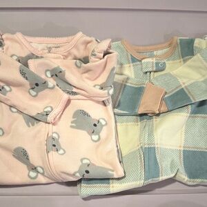 Carter's Pink and Blue Plaid Kids Pajama Set